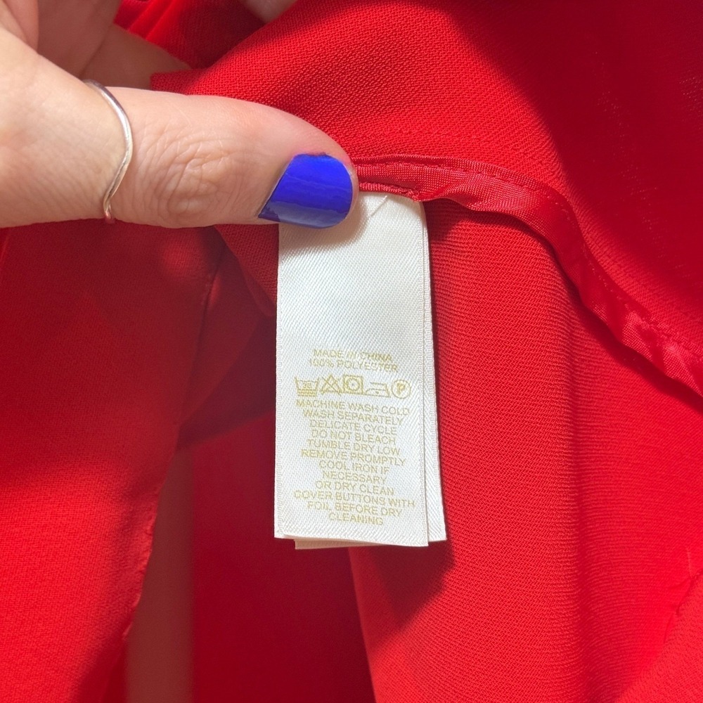 Kate Spade Fit and Flare Tie Waist Mini Red Dress Size 2 - Picture 15 of 16